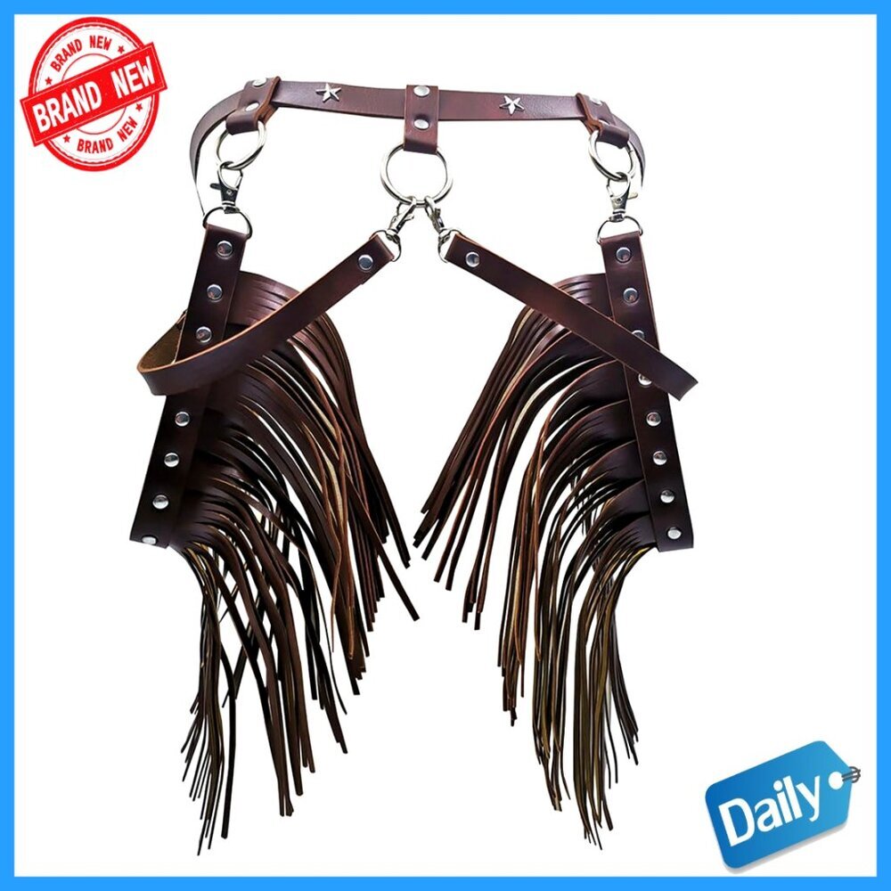 Adjustable PU Leather Body Harness Belt with Fringe Tassels for Festivals